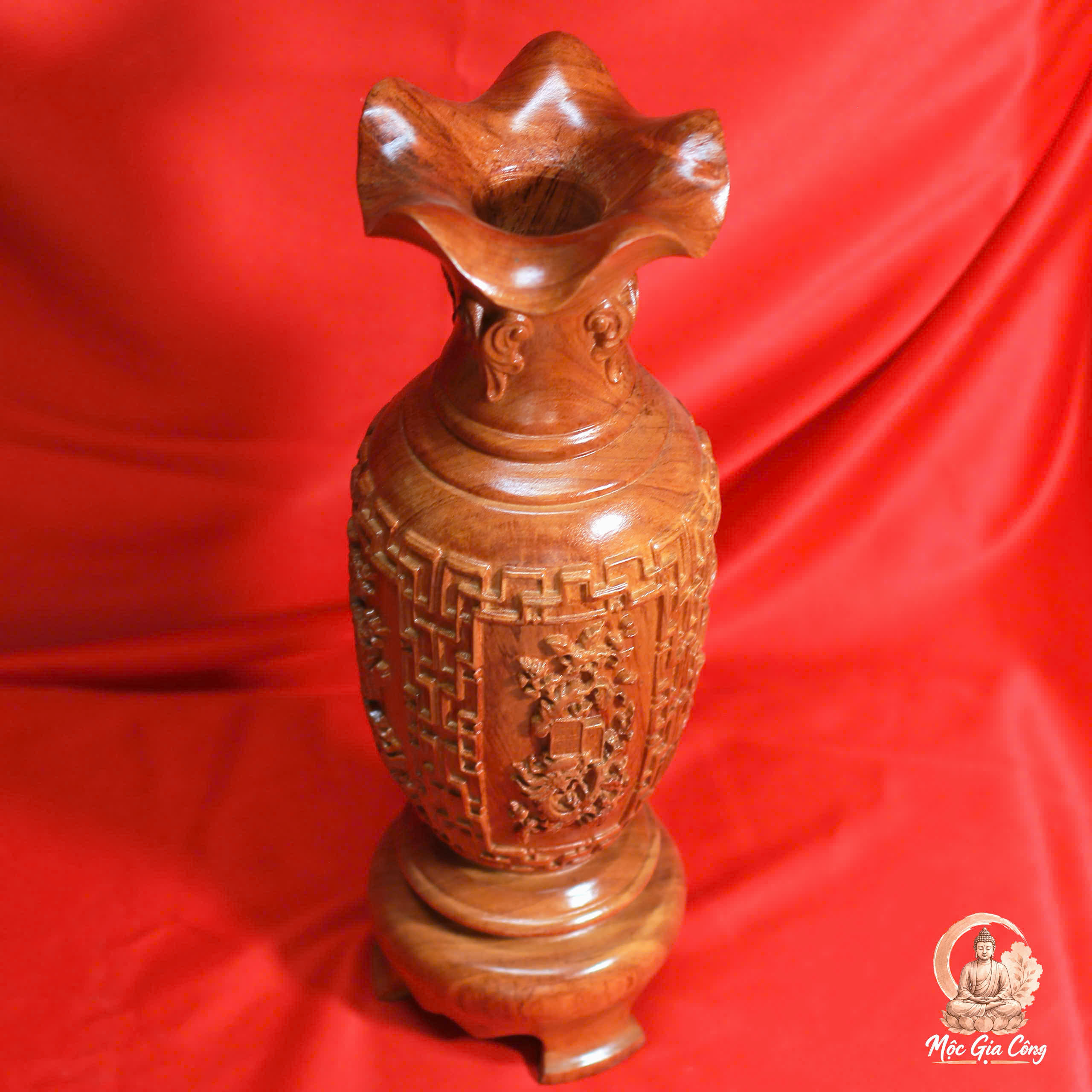 Lục Bình Tứ Quý Gỗ Hương Đá 3