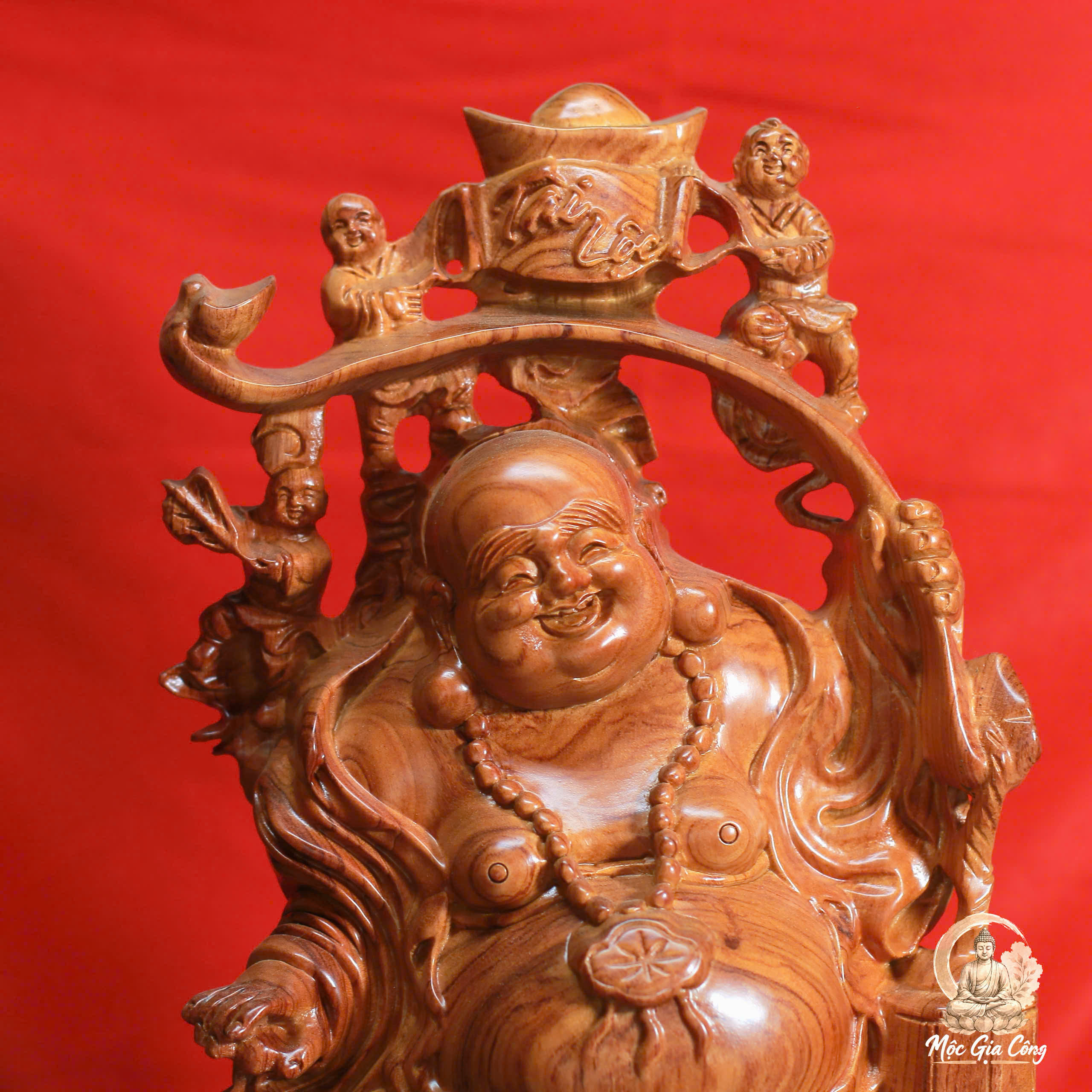 Di Lặc Nghê Phúc Gỗ Hương Đá 3