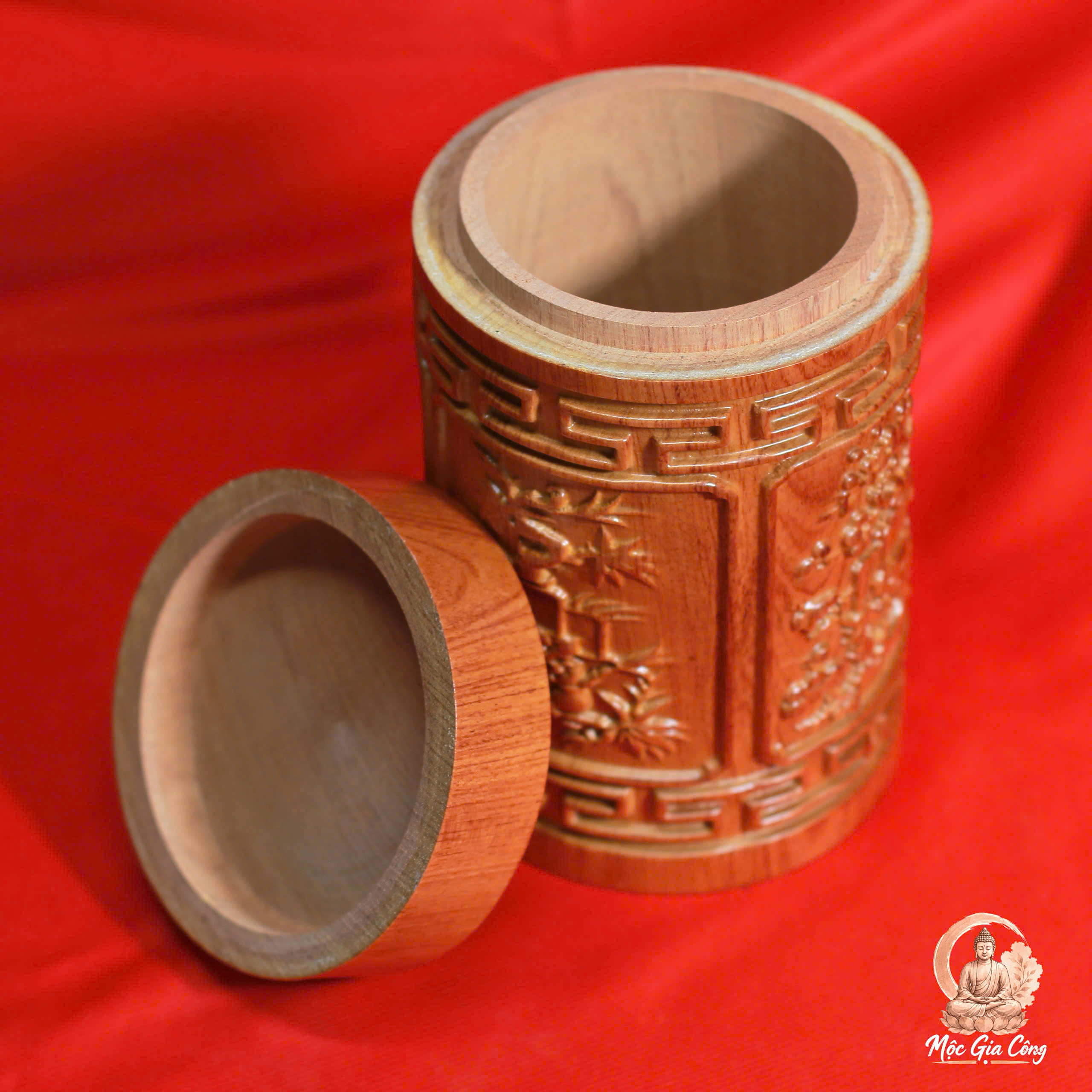 Hộp Chè Tứ Quý Gỗ Hương Đá 4