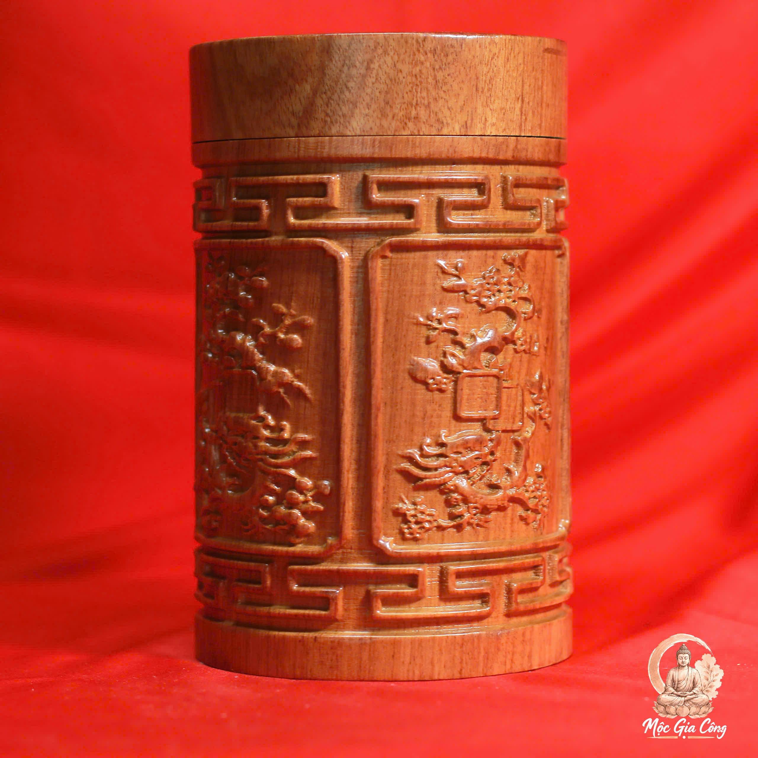 Hộp Chè Tứ Quý Gỗ Hương Đá