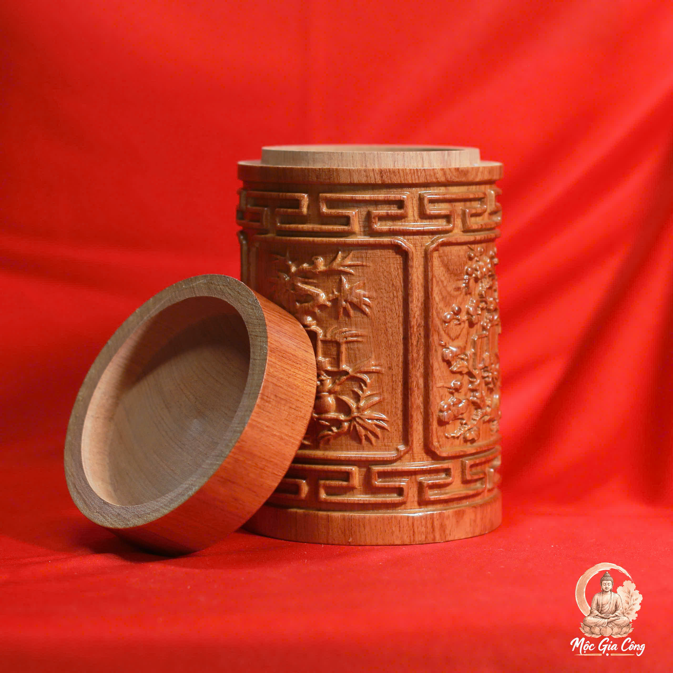 Hộp Chè Tứ Quý Gỗ Hương Đá 2
