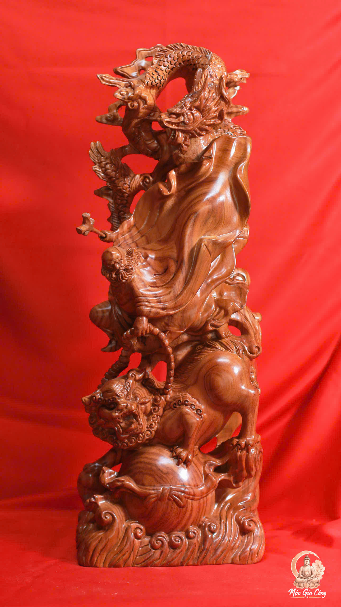 Đạt Ma Bay Uy Phong Gỗ Hương Đá 3
