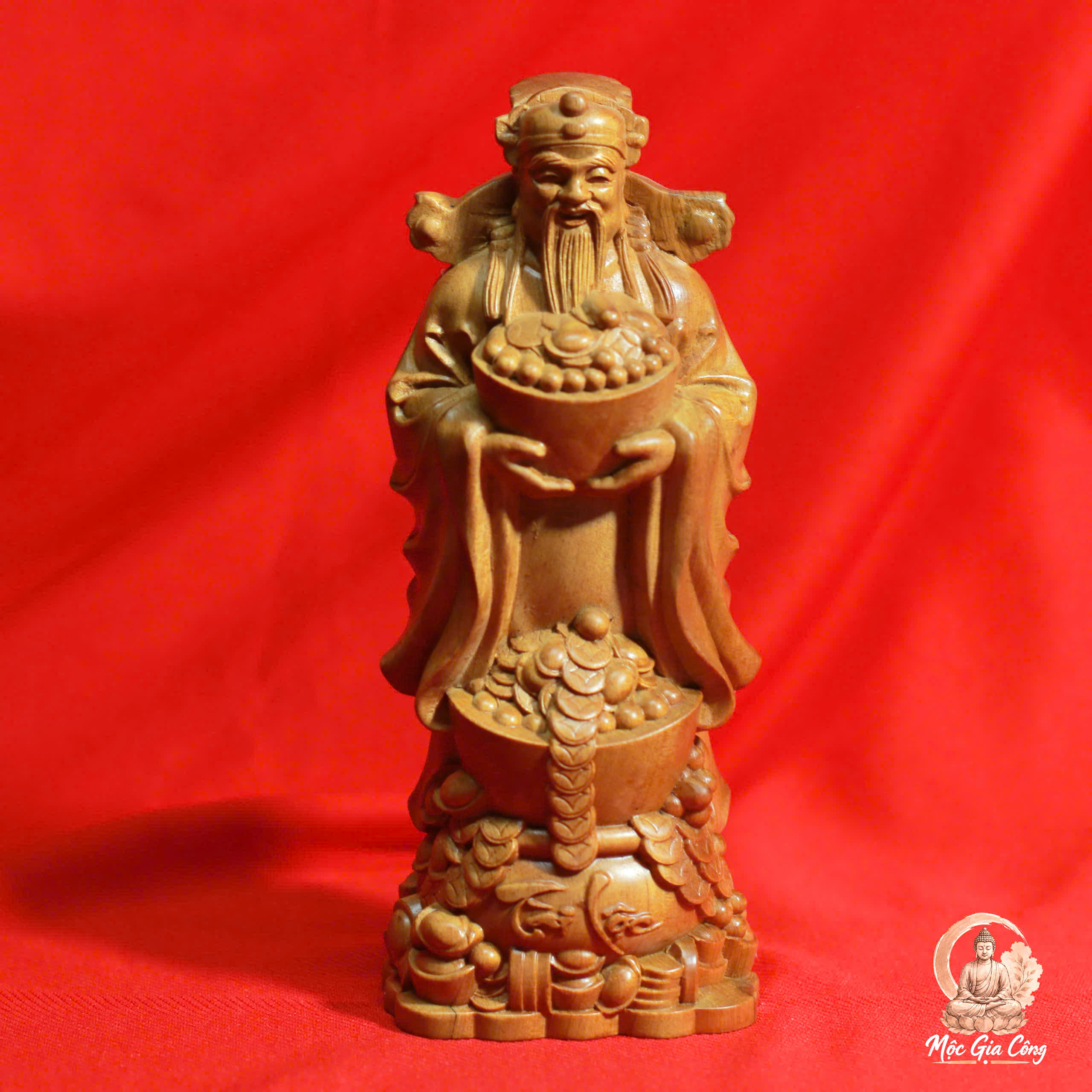 Thần Tài Mini Gỗ Bách Xanh