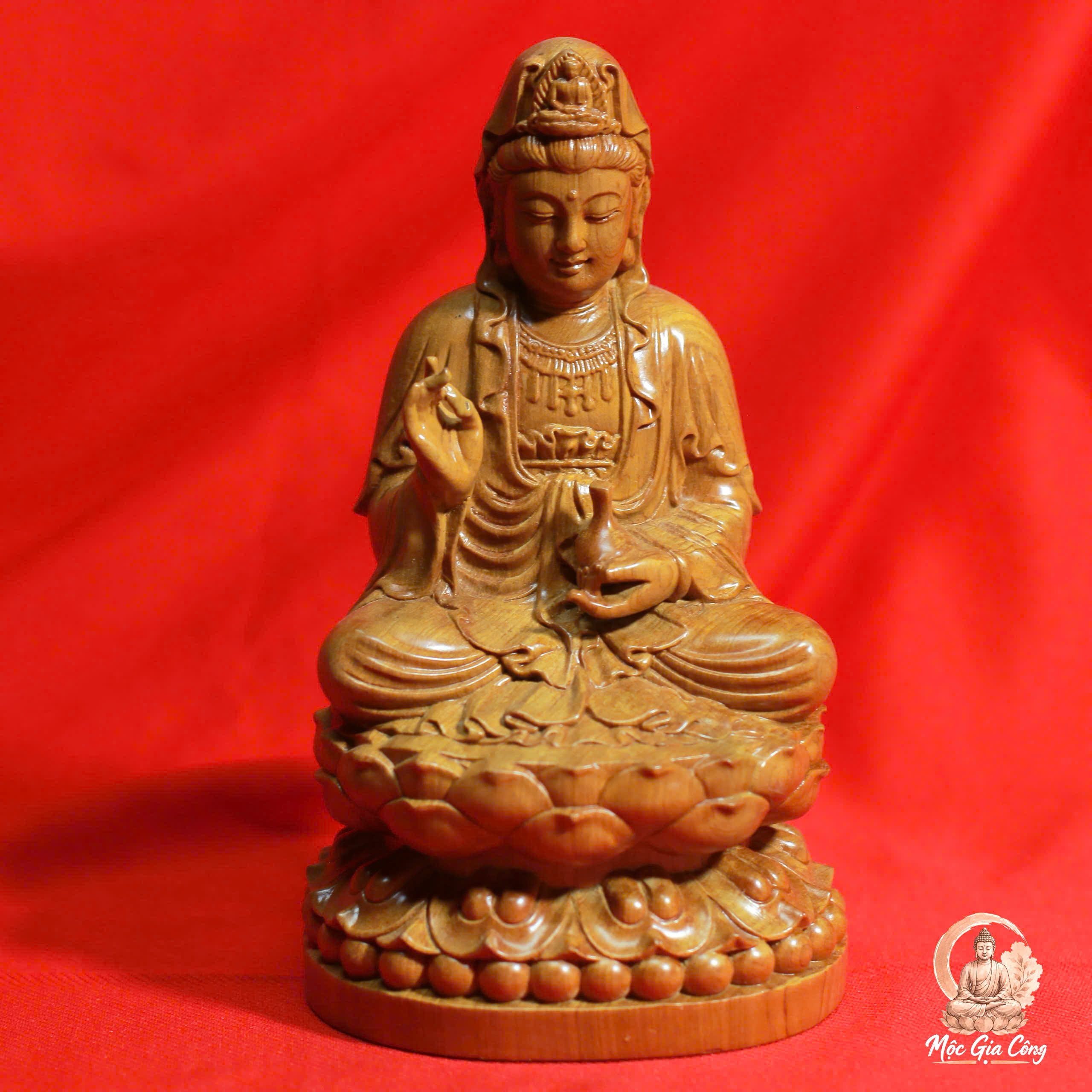 Quan Âm Tự Tại Gỗ Bách Xanh 4