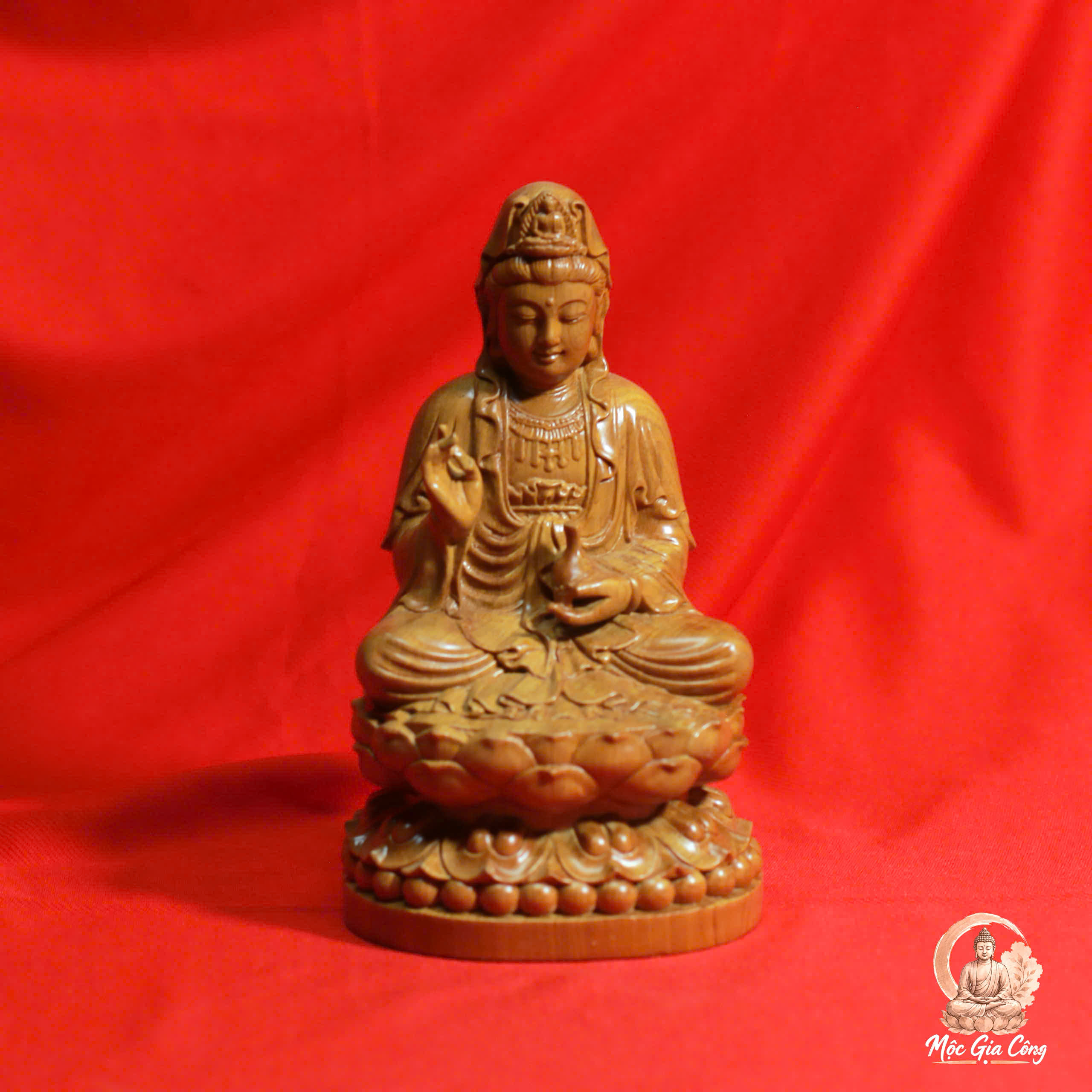 Quan Âm Tự Tại Gỗ Bách Xanh 3