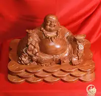 Di Lặc Ngồi Đế Tiền Gỗ Hương Đá 4