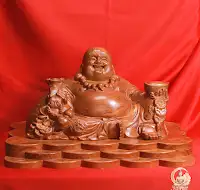 Di Lặc Ngồi Đế Tiền Gỗ Hương Đá 5