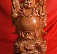 Di Lặc Đứng Tài Lộc Gỗ Hương Đá 5