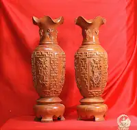 Lục Bình Tứ Quý Gỗ Hương Đá