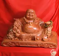 Di Lặc Ngồi Hoan Hỷ Gỗ Hương Đá 2