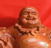 Di Lặc Ngồi Hoan Hỷ Gỗ Hương Đá 4